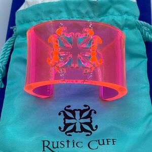Rustic Cuff Pink Lucite Cuff Bracelet